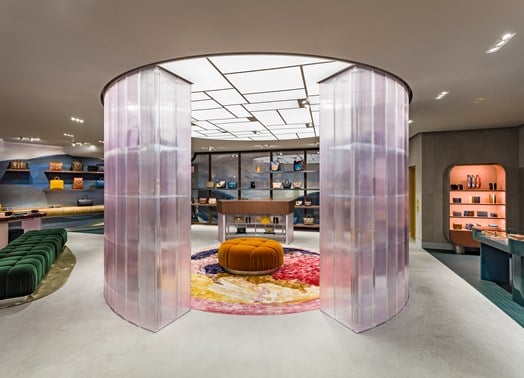 Inside a Mulberry store that uses Tulip Mobile POS and Clienteling