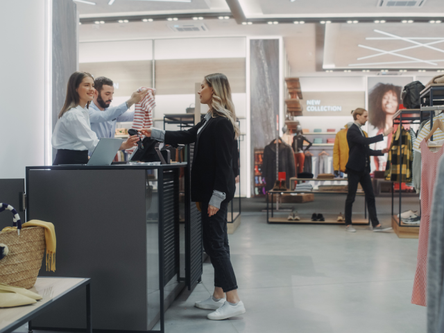 customer shopping amidst tariff’s harm to us consumers