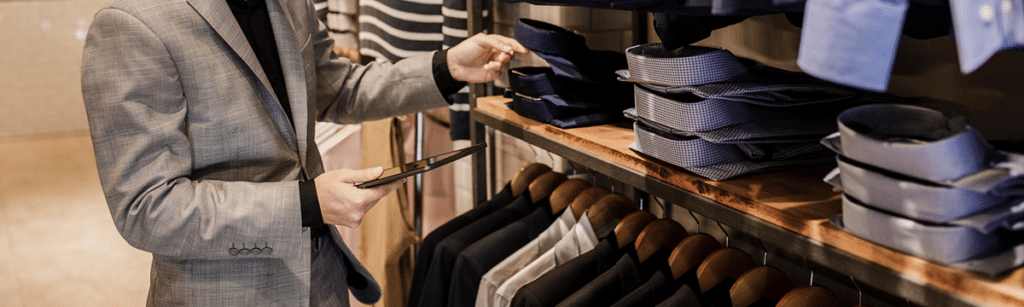 Customer purchasing shirt at boggi store