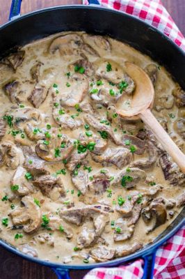  Stroganoff, A Richly Savory Beef Delight Marinated In Creamy Mushroom Magic!